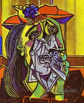 Tableaux abstraits célèbres œuvres - Femme qui pleure 1937 cubiste